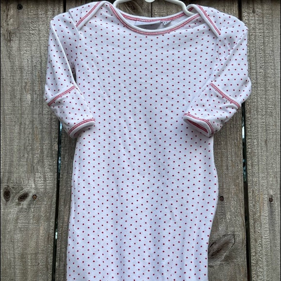 Bayou Blanks Red Bitty Dot Infant Gown - Picture 1 of 6